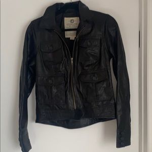 Lucky Brand Small Black Leather Coat